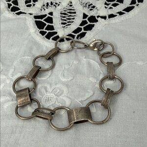 Mid Century Design  Silver-Toned Link Bracelet